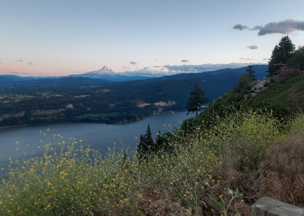 View of mountains and river on in Underwood.
