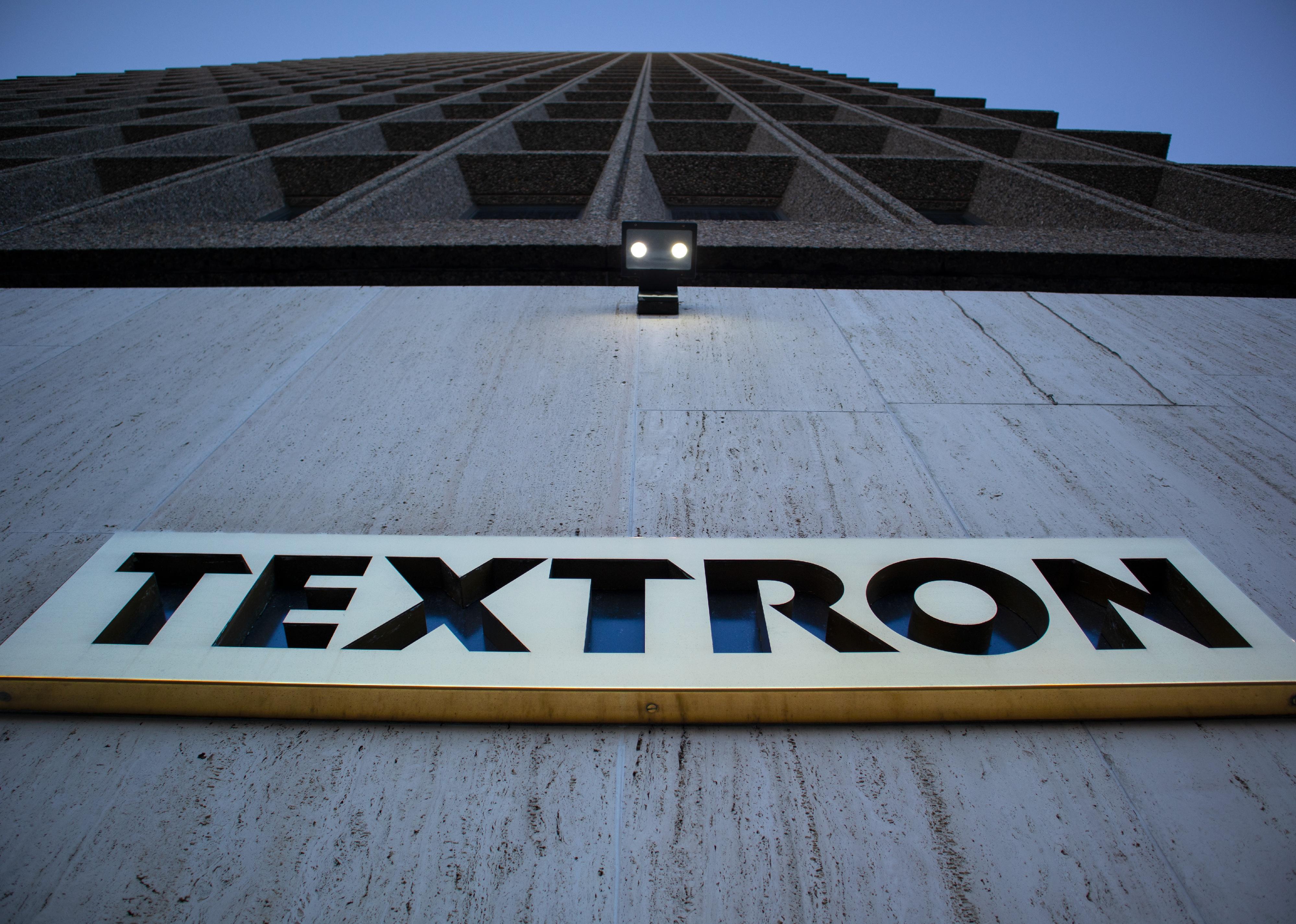 An upward view of the exterior of the Textron World Headquarters building.