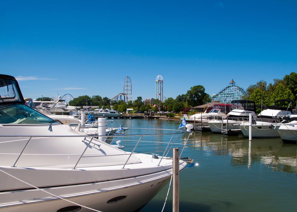 Cedar Point boats at dock.