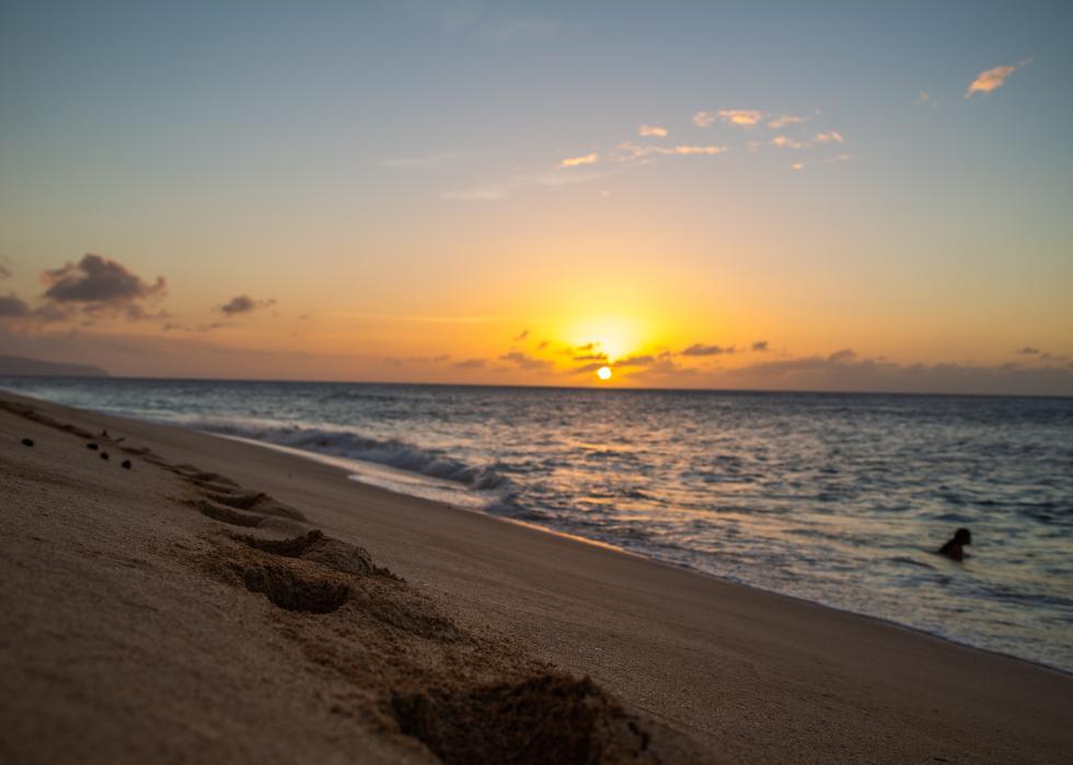 Sunset beach view at Pupukea.