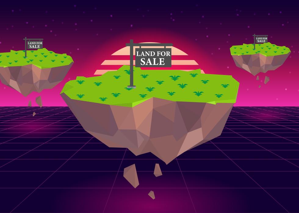 Virtual reality land for sale in metaverse