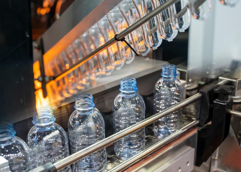 Plastic bottle manufacturing process.
