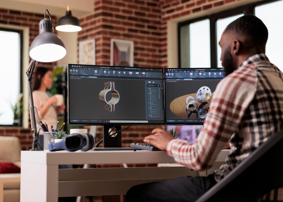 Developer working with manufacturing software.