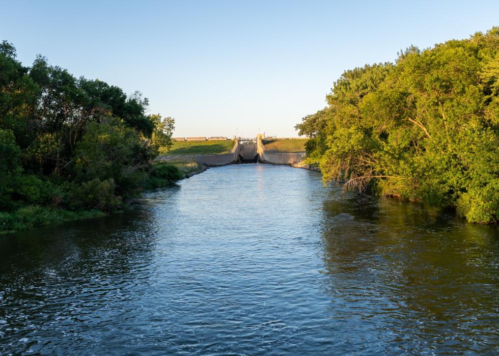The Orwell Dam and part of the Ottertail River.