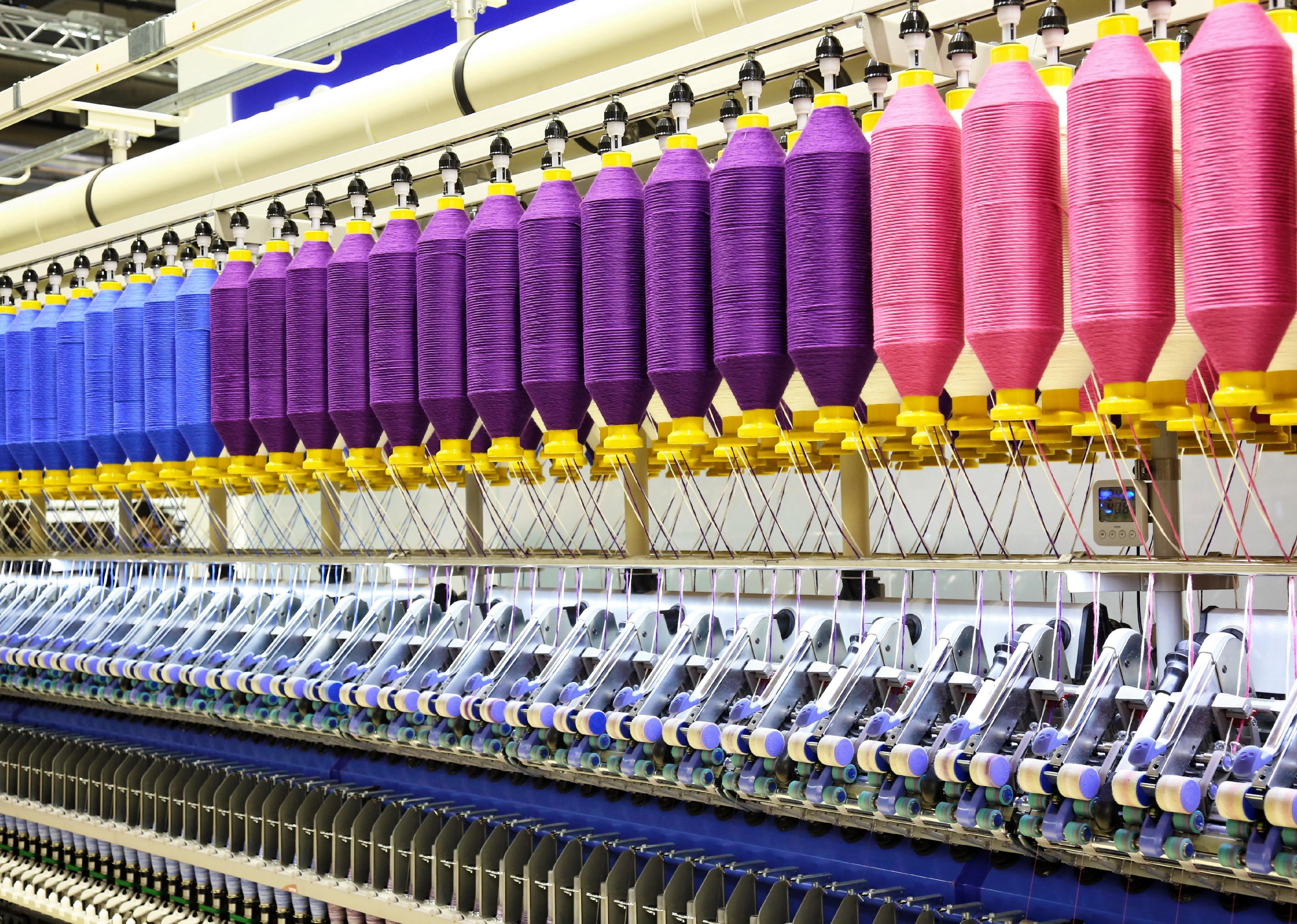 Textile factory and threads.