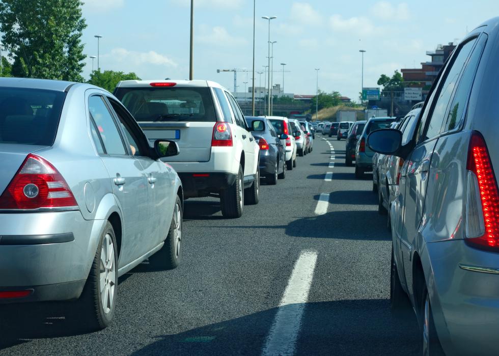 Traffic jam during rush hour