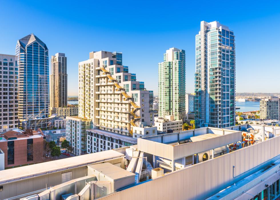 San Diego cityscape on sunny day.