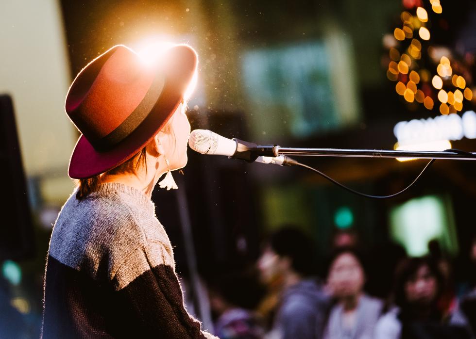 Female singer performing