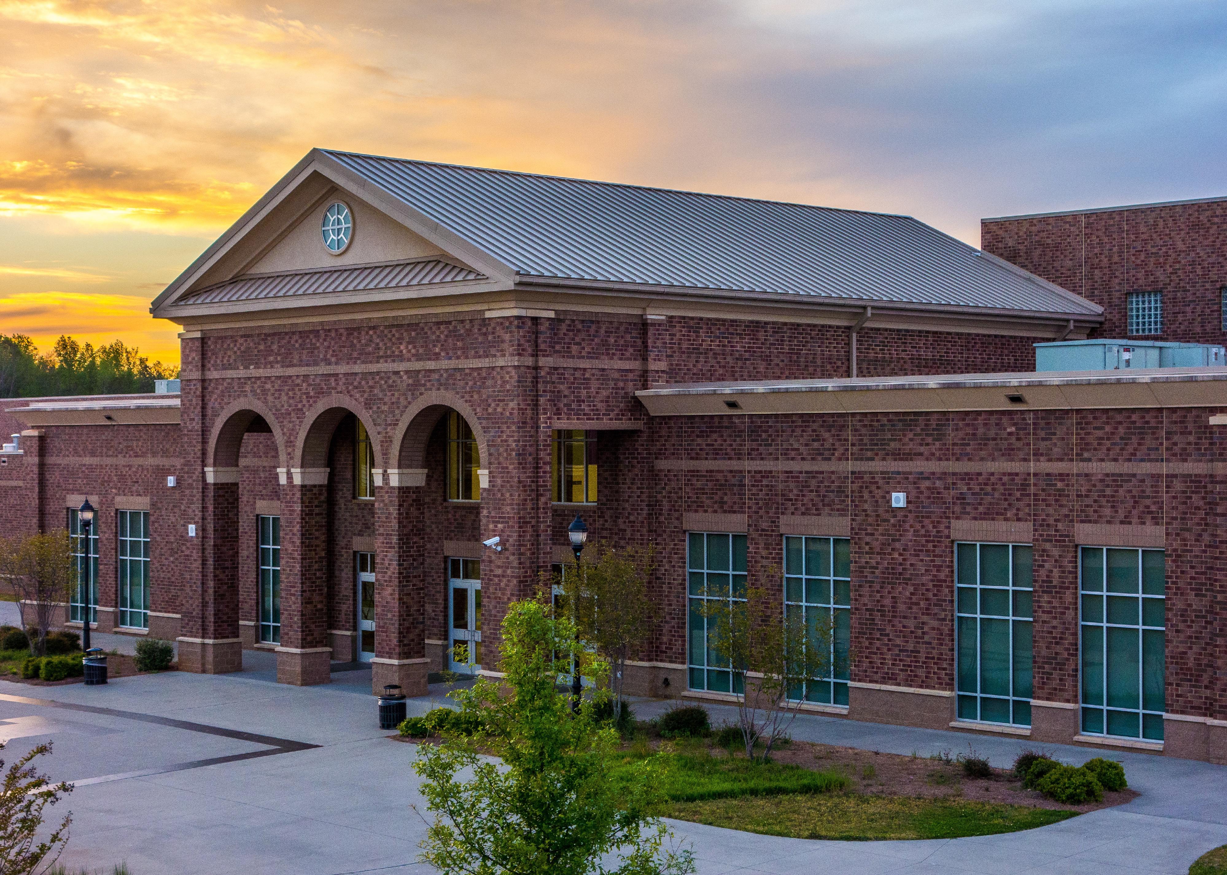 Exterior of brick high school