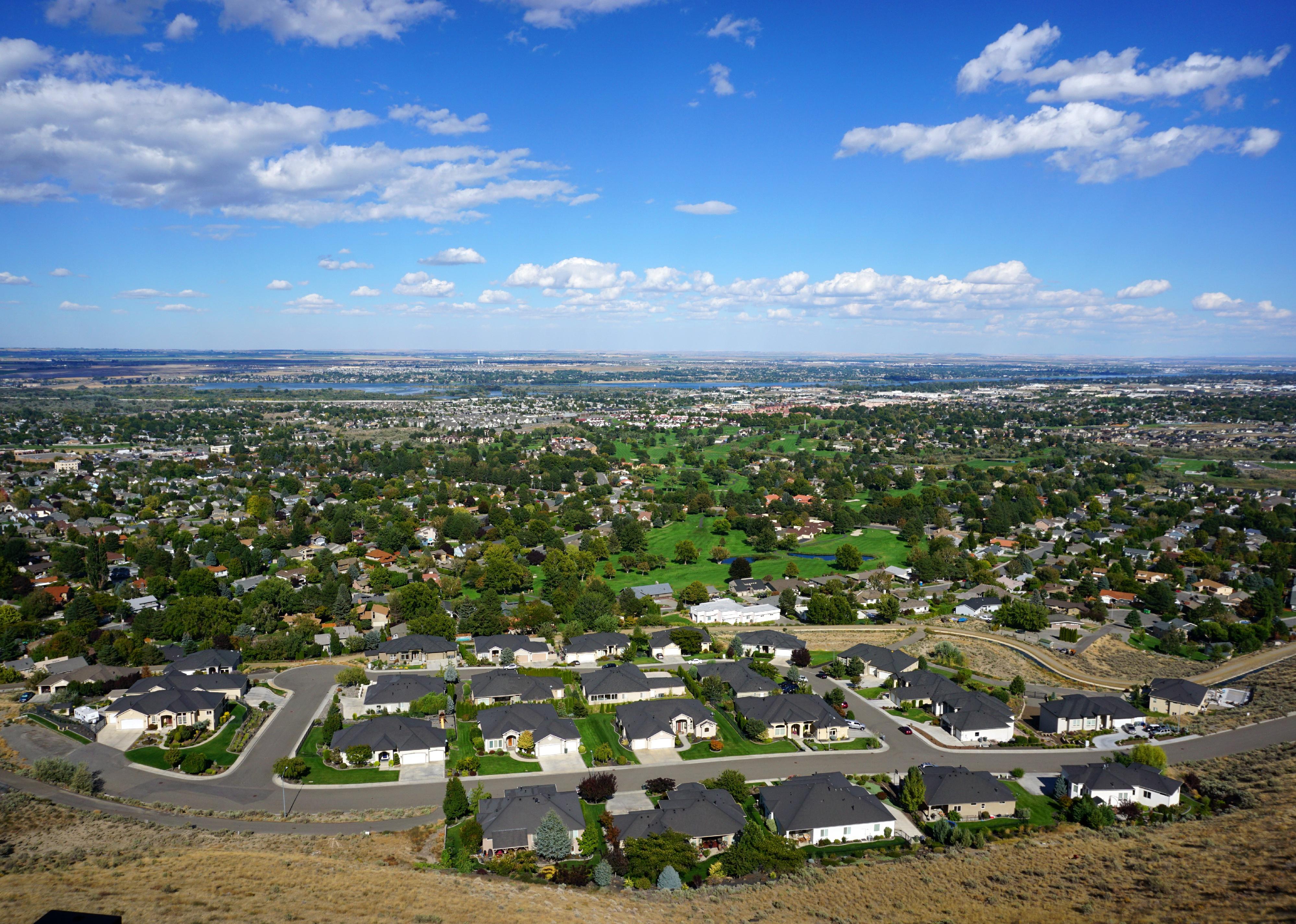 Tri-Cities Washington area view from high vantage point.