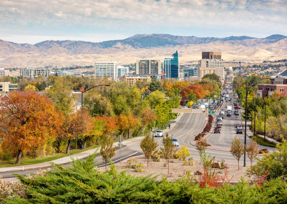 Boise cityscape in autumn.