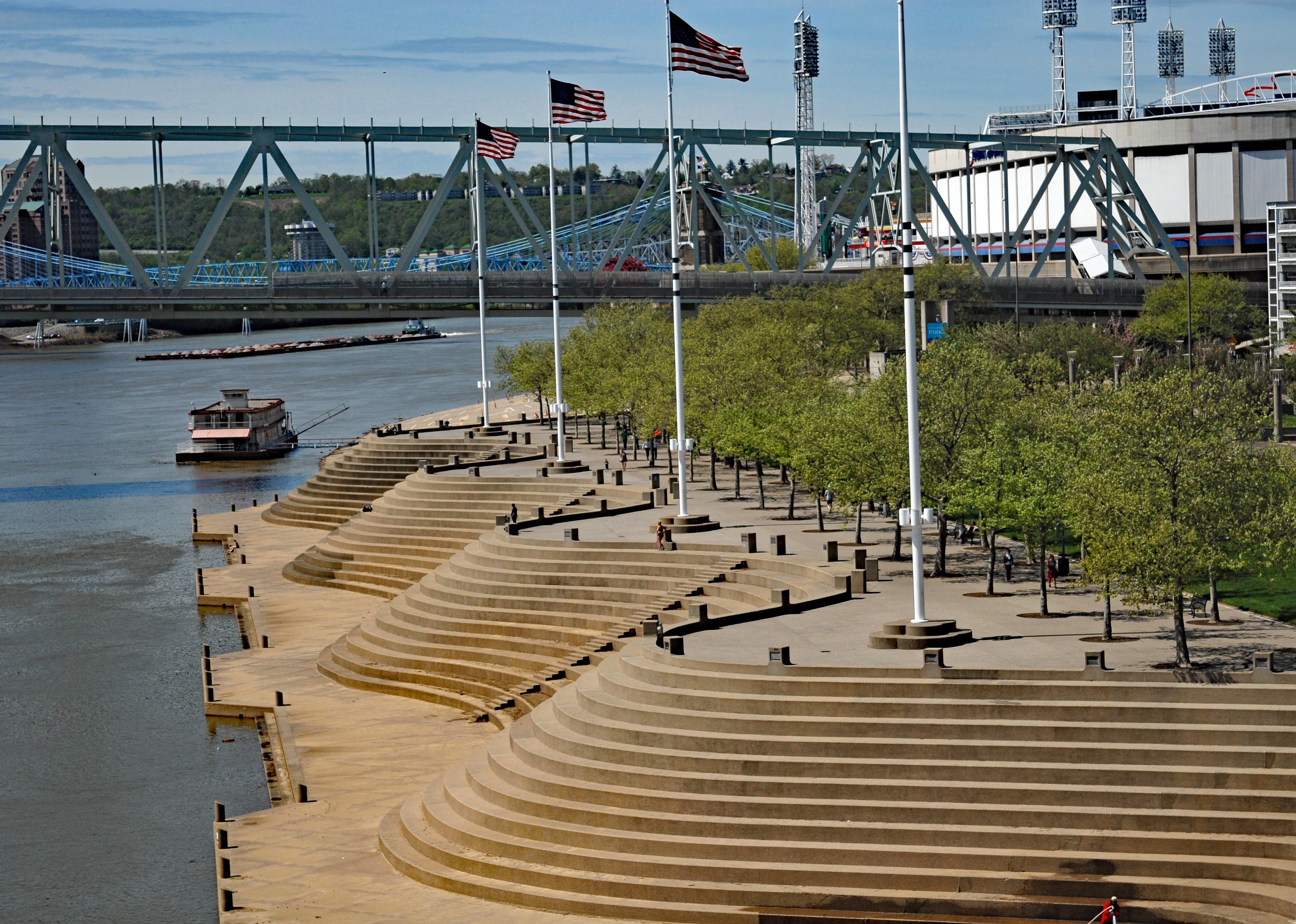 The Serpentine Wall on the banks of the Ohio River.