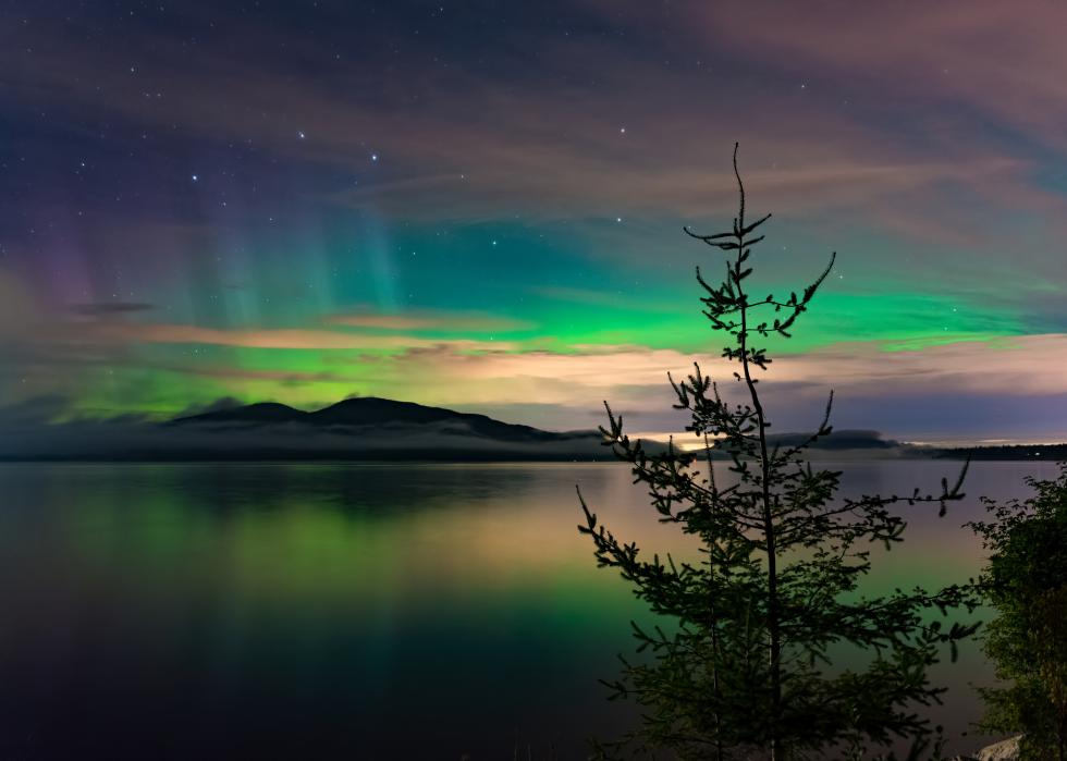 Northern lights over Cypress Island.