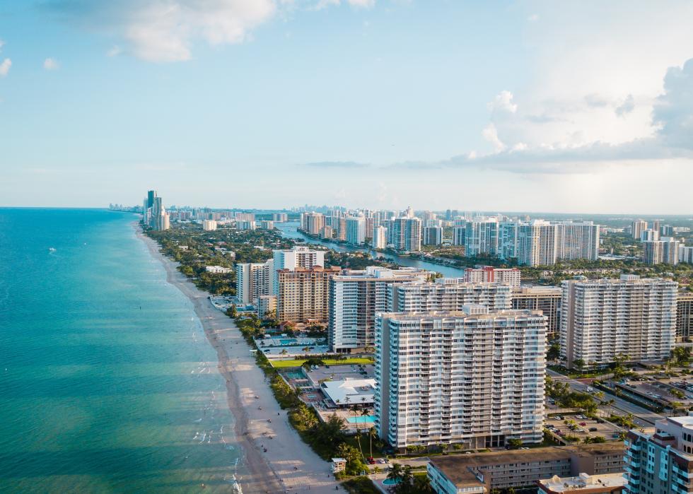 Aerial photo of Hallandale Beach.
