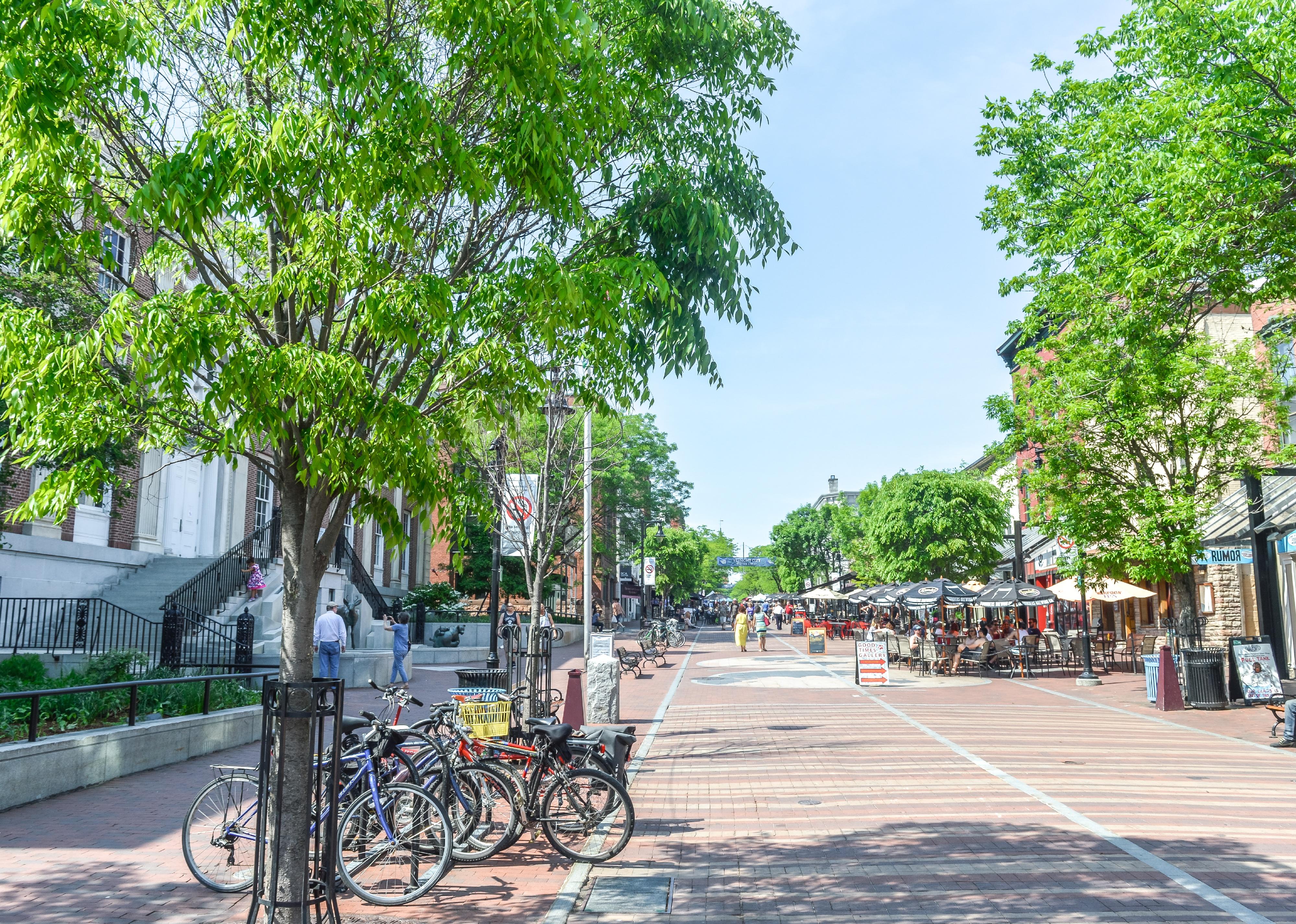 Church Street Marketplace in the historic district of Burlington, Vermont