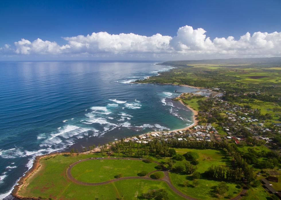 Waialua Bay and Haleiwa, Oahu Hawaii.
