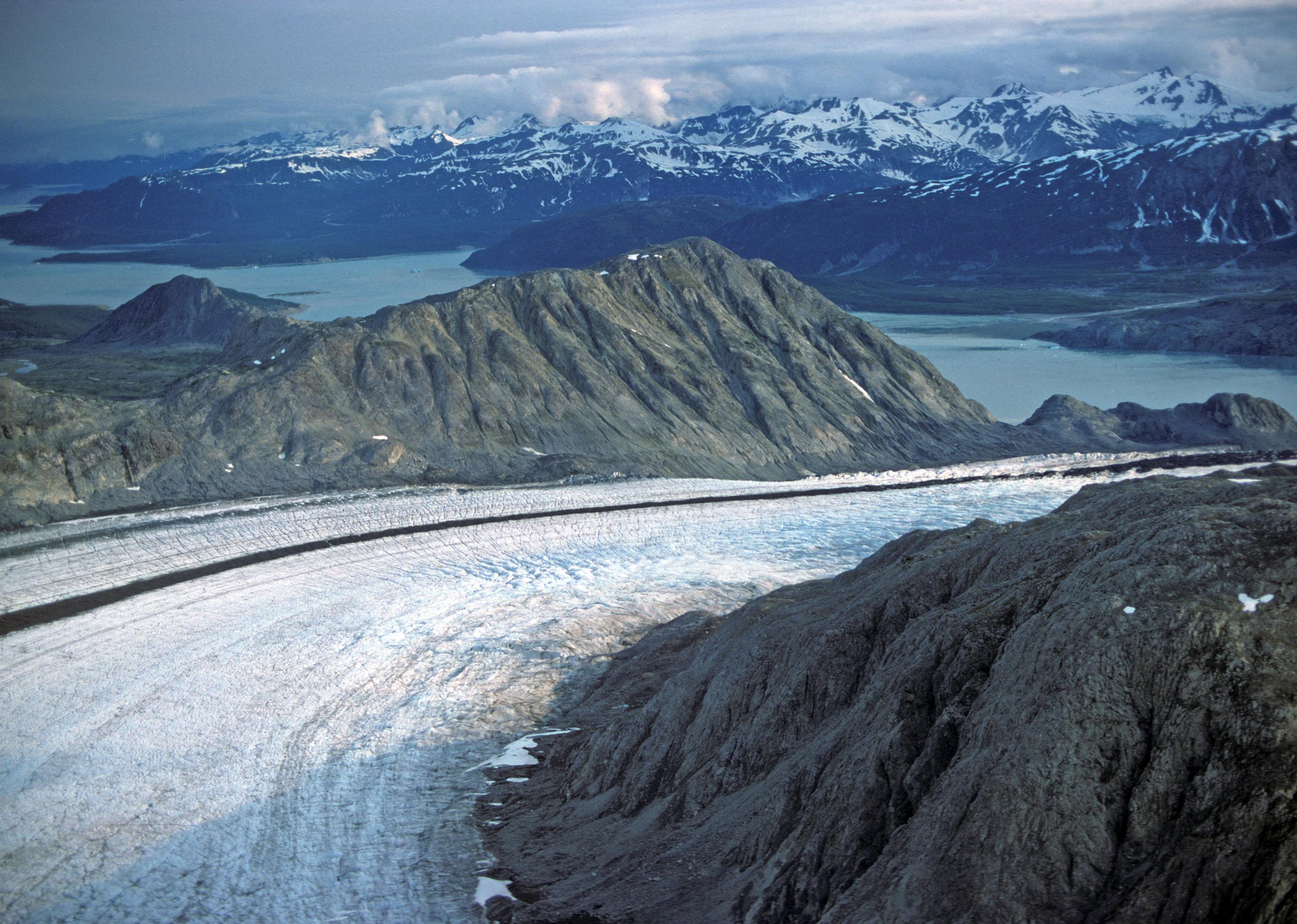 Active glacier heading to the ocean in Glacier Bay National Park.