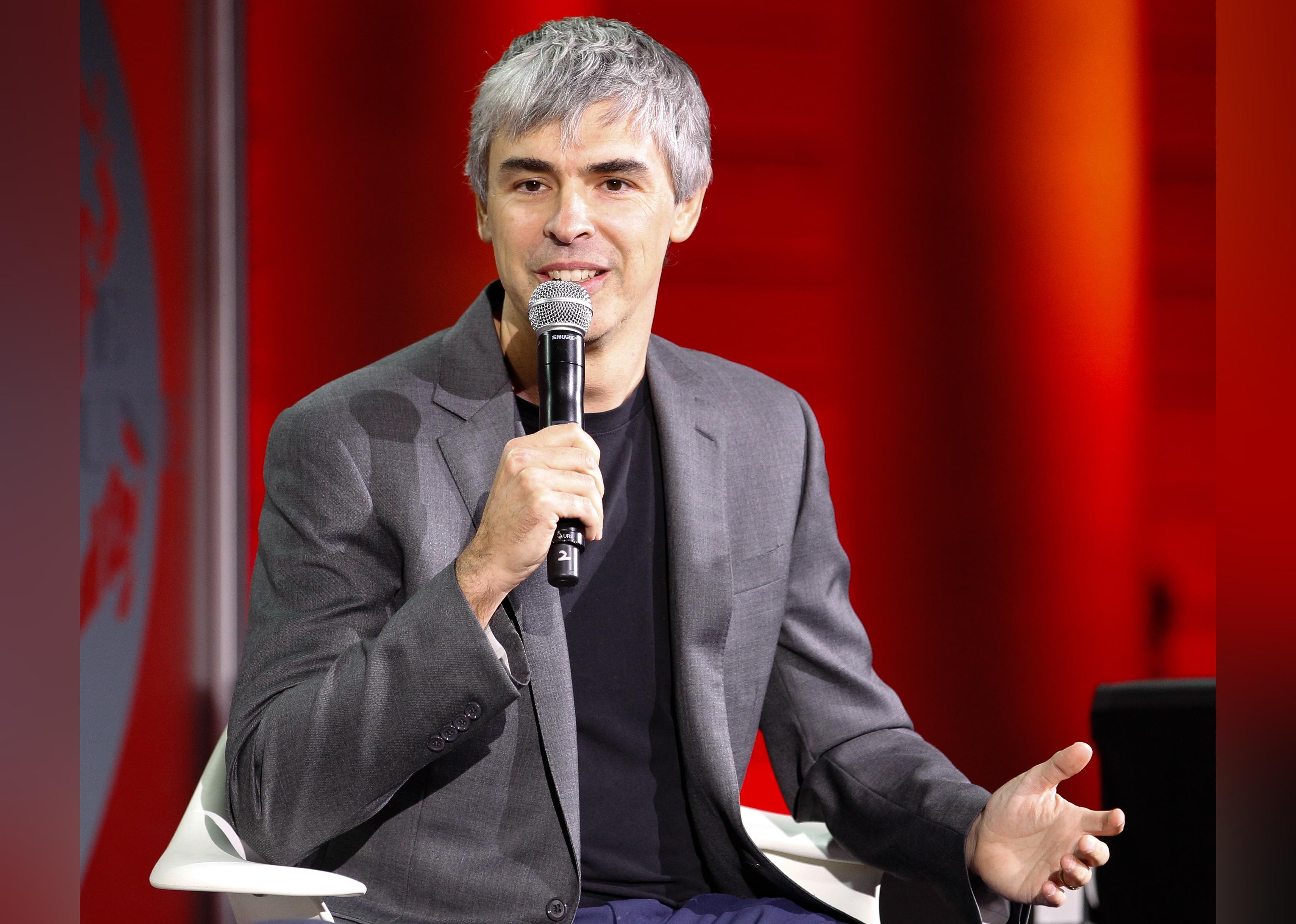 Larry Page speaks on panel.