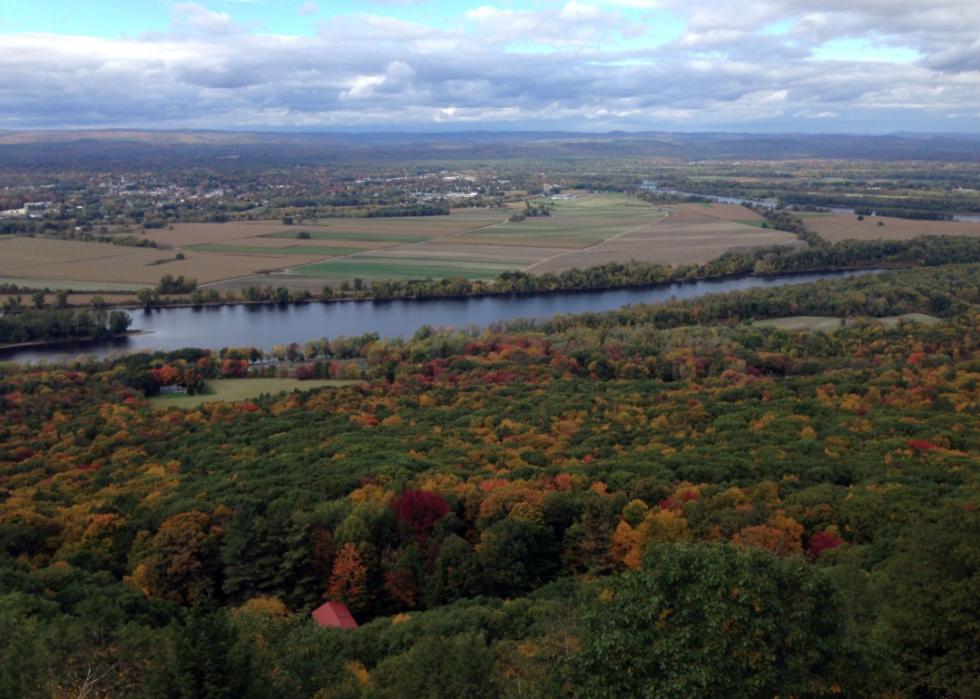 The view of Fall leaves from Mount Holyoke.
