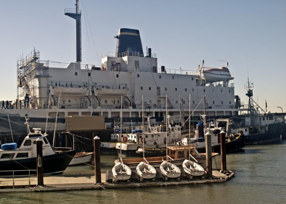 A large ship at California State University Maritime Academy.