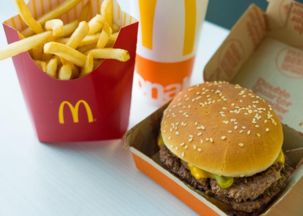 A double quarter pounder with cheese meal from McDonald's.