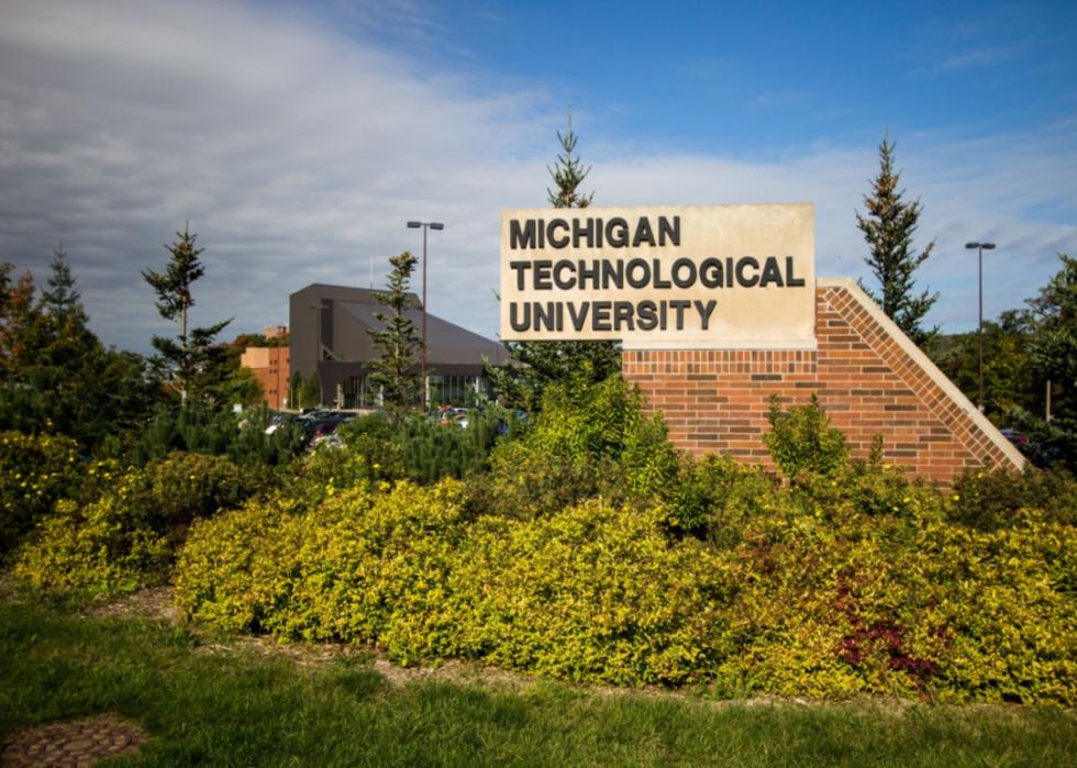 A Michigan Technological University sign.