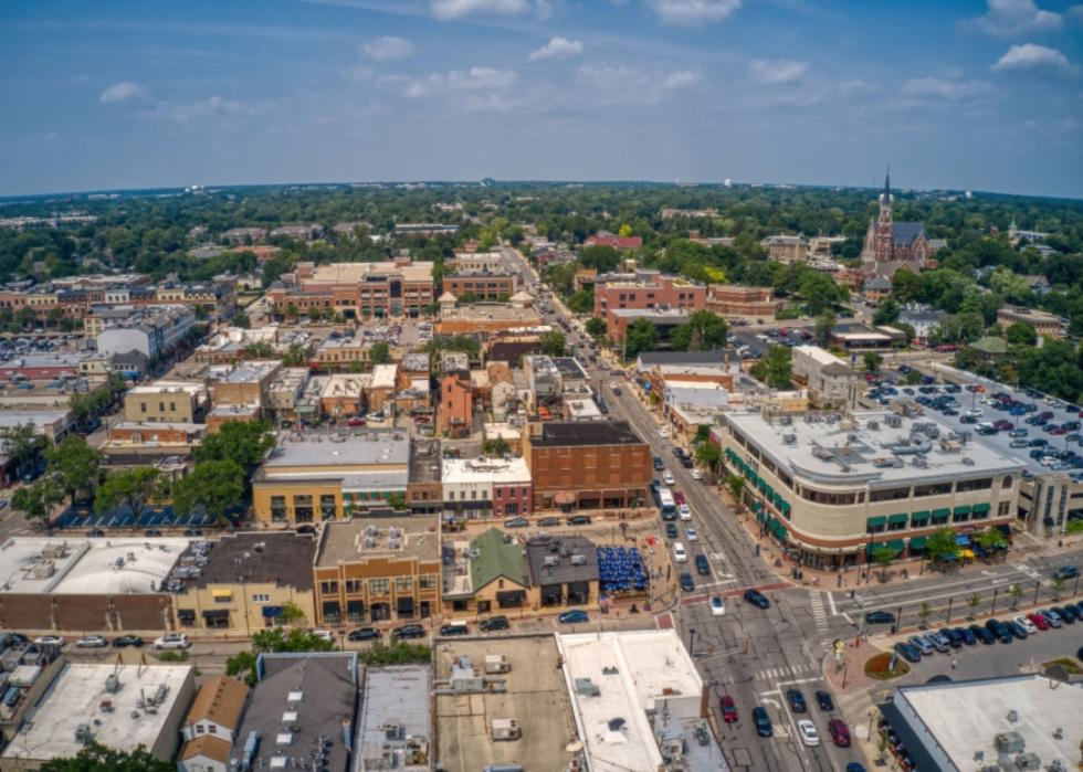An aerial view of Naperville.