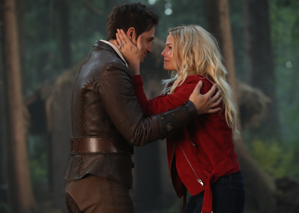 Jennifer Morrison and Andrew J. West embracing.