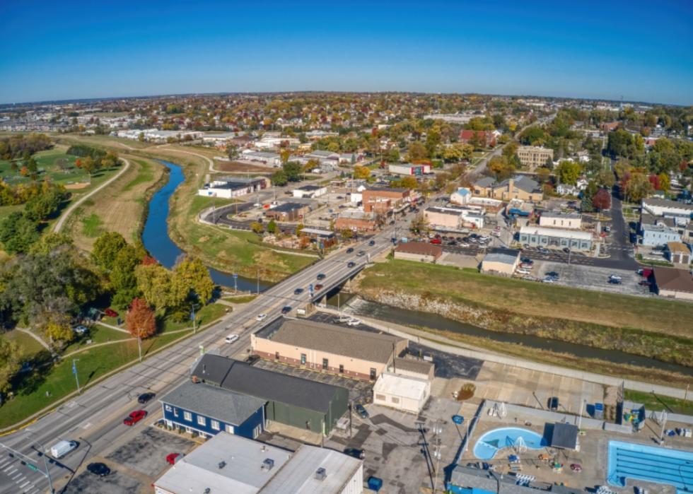 An aerial view of Papillion.