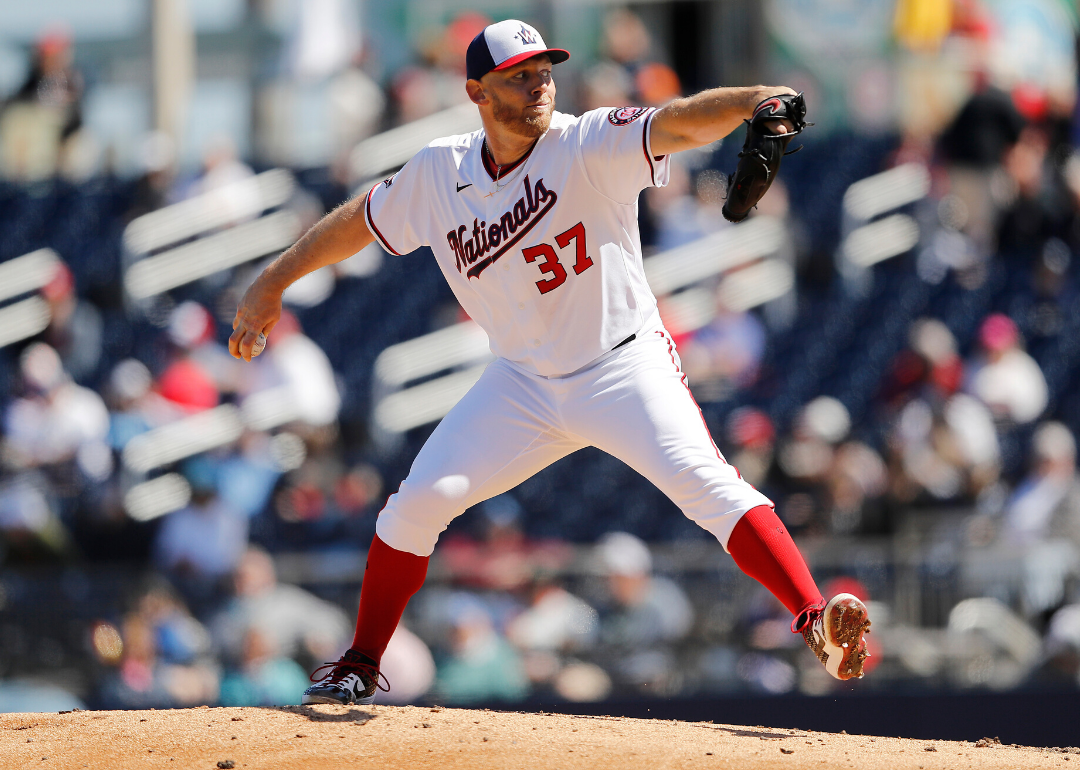 Stephen Strasburg pitching for the Washington Nationals.