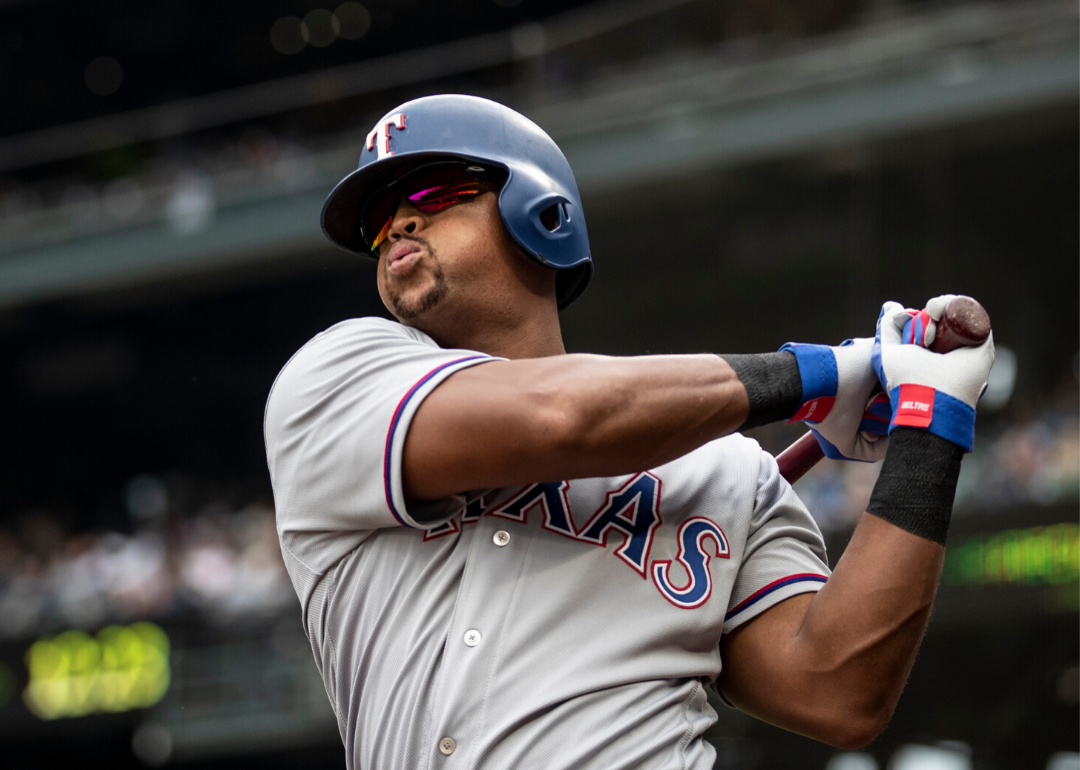 Adrián Beltré swings his bat for the Texas Rangers.