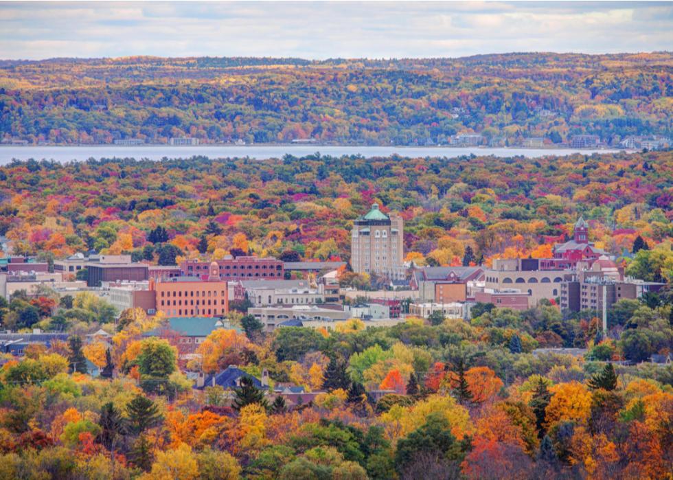 Downtown Traverse City, Michigan, in fall
