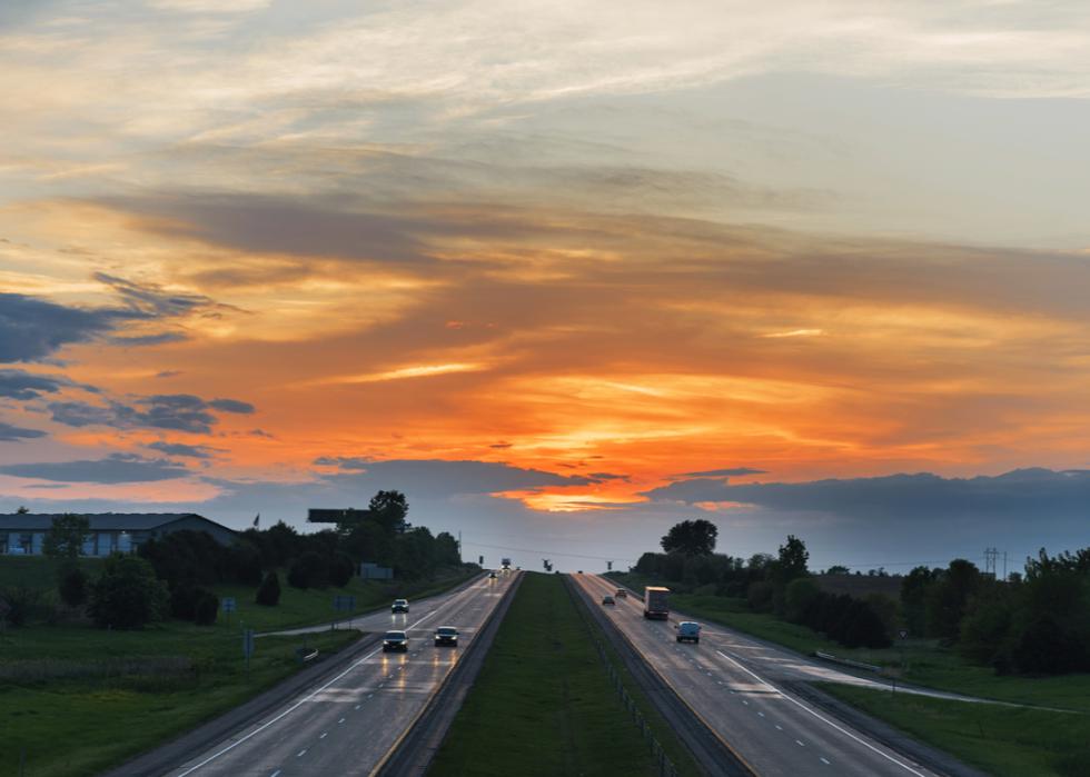 I-80 highway in Iowa