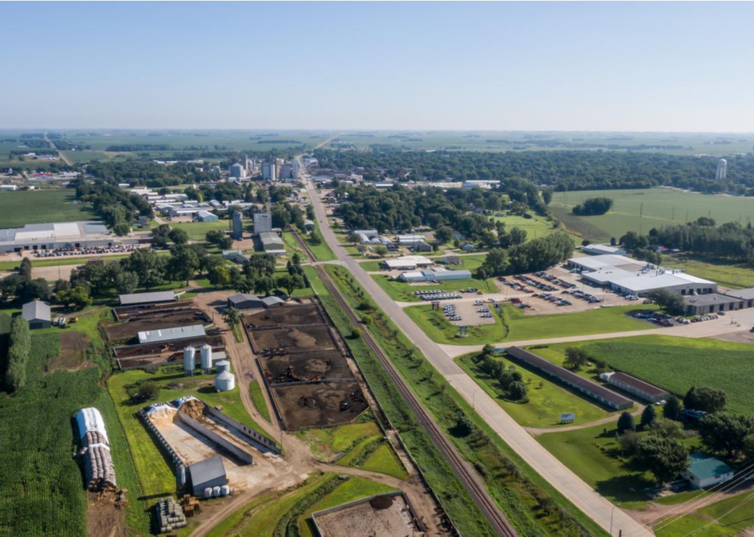 An aerial view of Sheldon, Iowa.