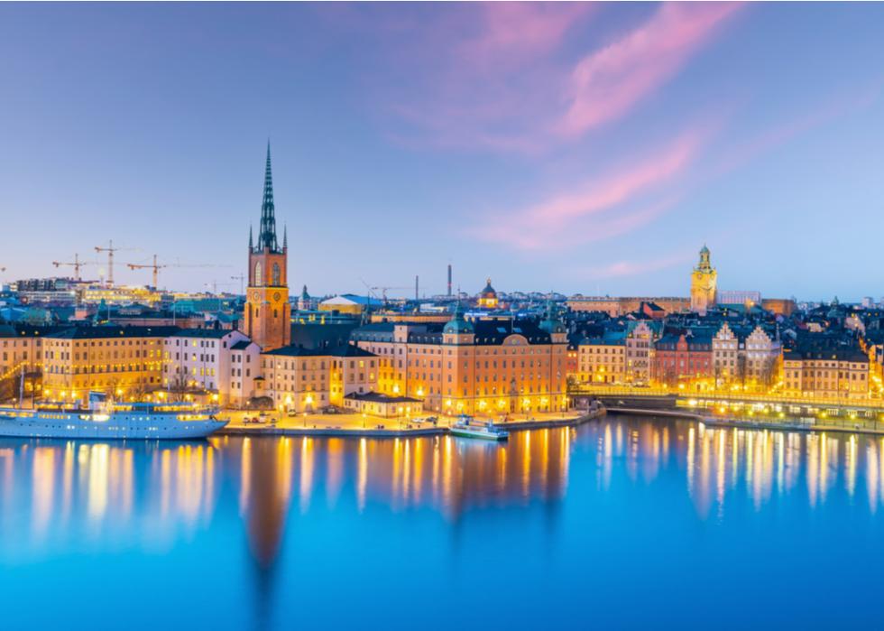 Stockholm, Sweden, during sunset