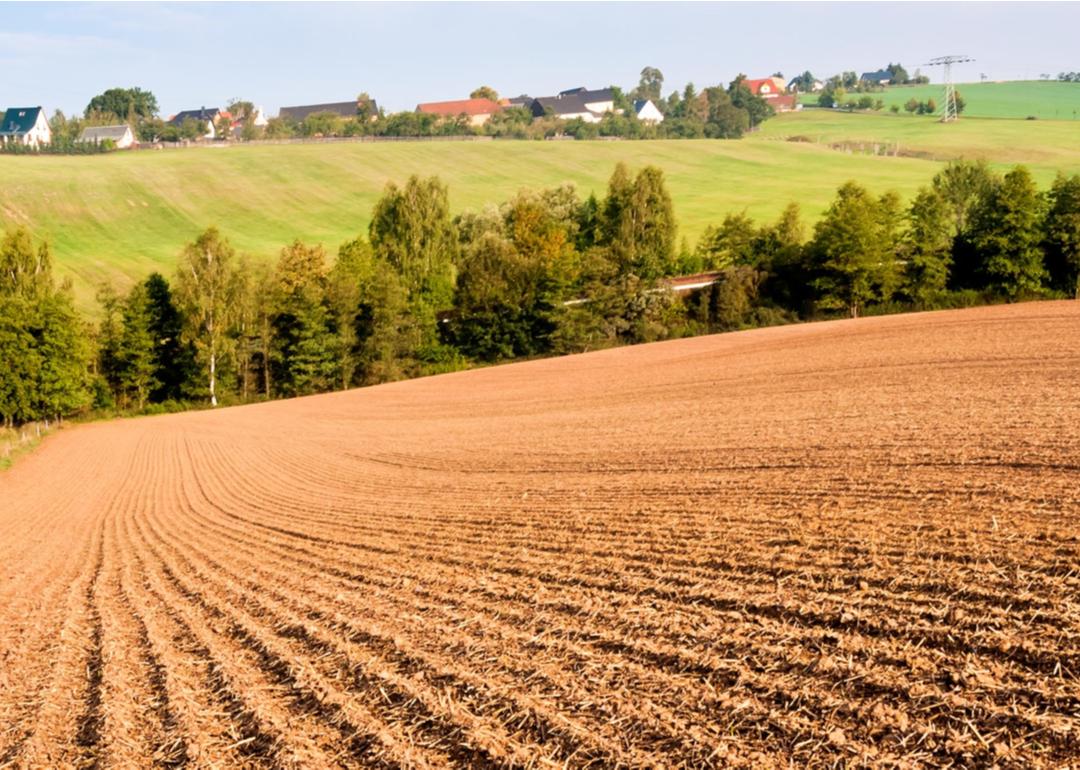 A freshly plowed field in Kansas.