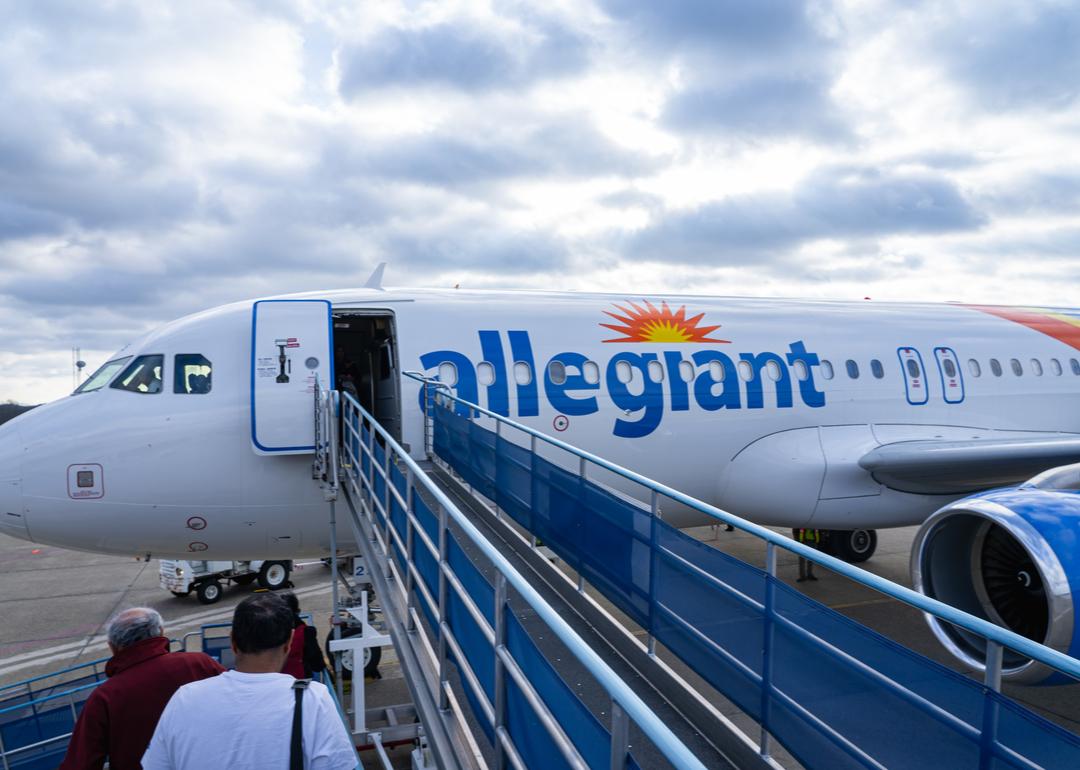 An Allegiant Air plane in Huntington, West Virginia