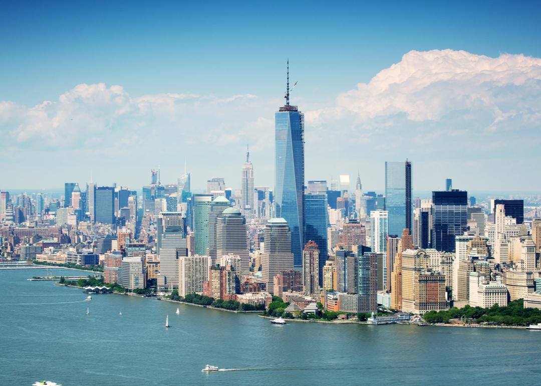 A cityscape view of Manhattan.