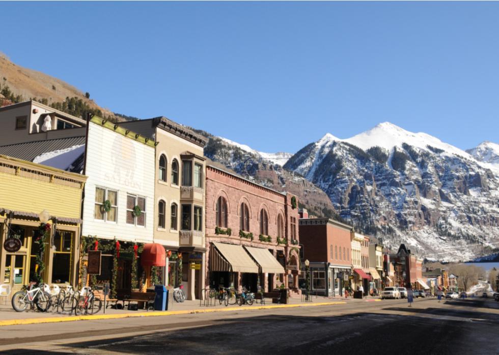Mountain views in downtown Telluride, Colorado