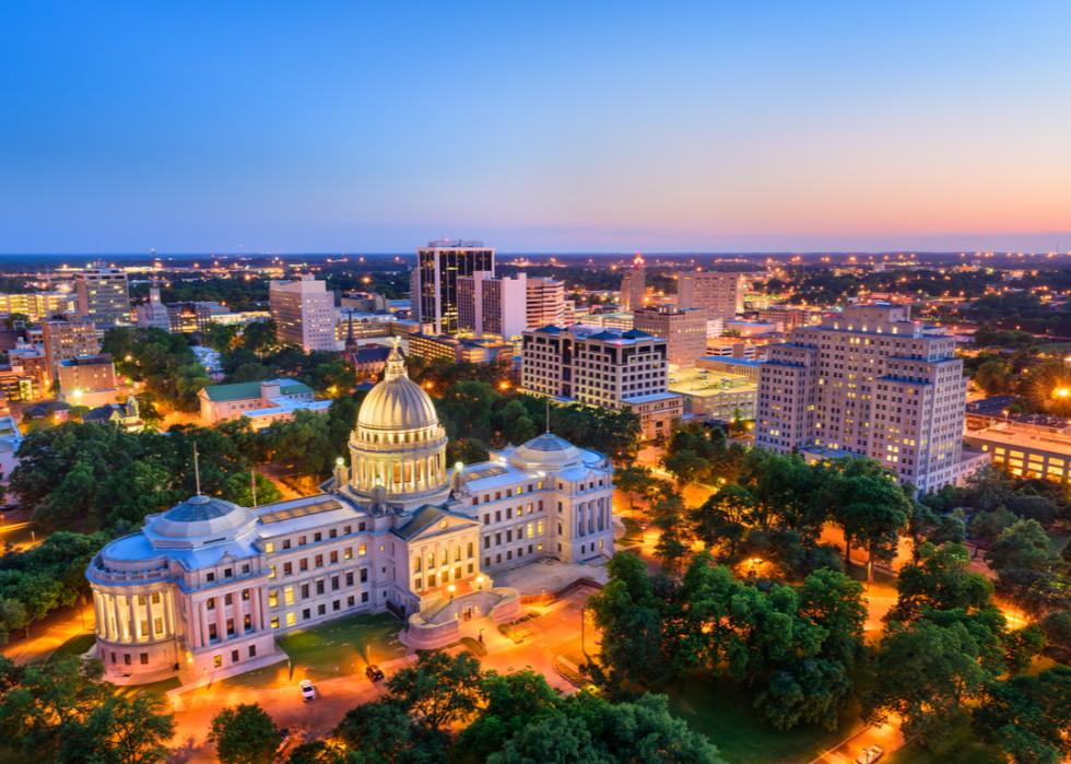 The Skyline over the Capitol Building in Jackson, Mississippi