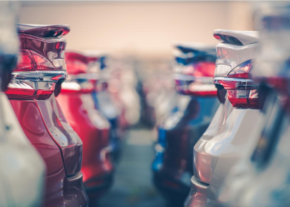 Cars for sale at a dealership