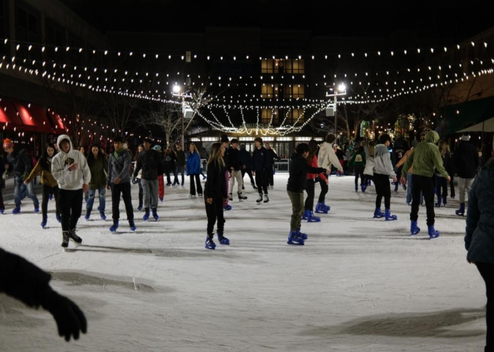 People ice skating.
