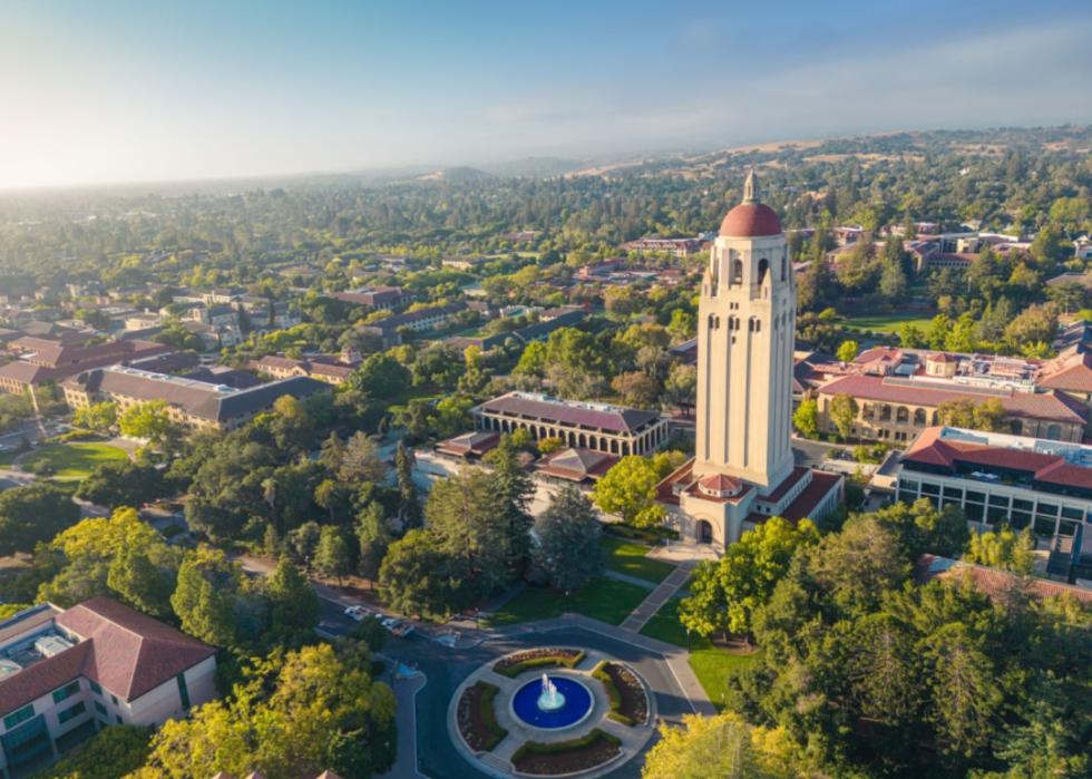 An aerial view of Stanford.