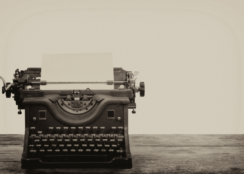 A close up of a typewriter.