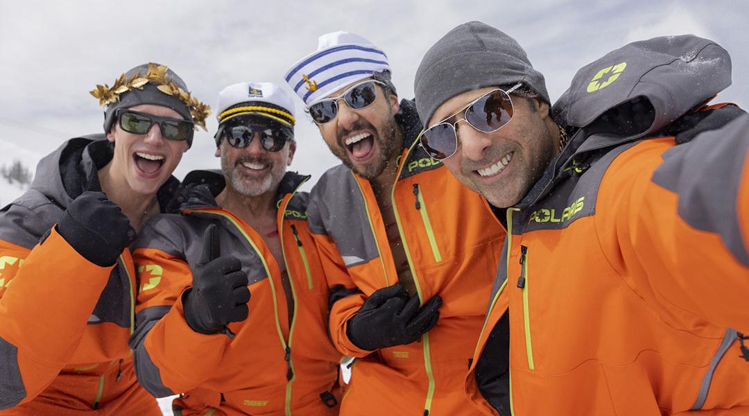 Steve Carell, Jason Schwartzman, Ramy Youssef, and Cory Michael Smith in a publicity still for "Mountainhead".