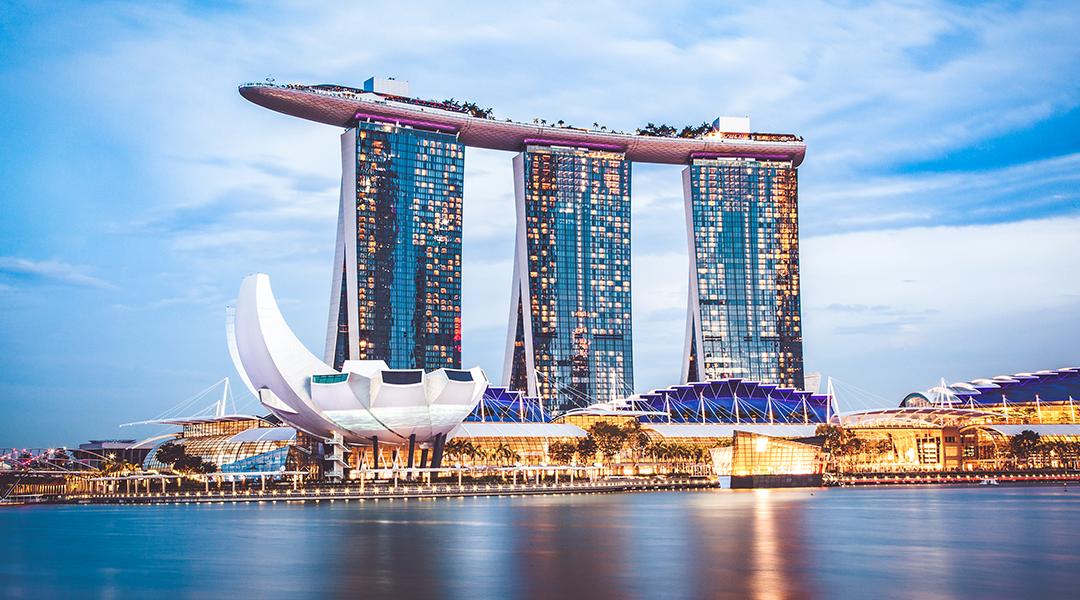 Skyline of Singapore's Marina Bay Sands.