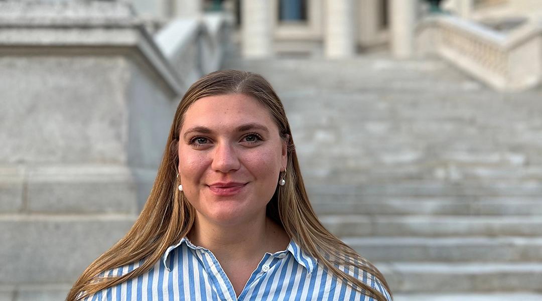 A photograph of Lydia McComas, 28, the new city clerk in Madison, Wisconsin, decided in college that she wanted to be in the election administration field.